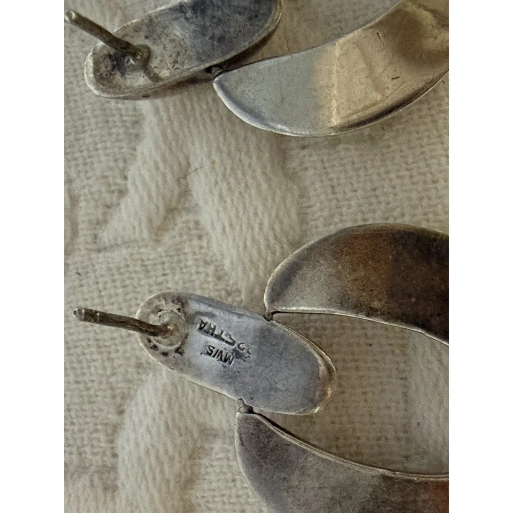 Sterling Silver Signed Earrings MWS 925 Mark Wasserman Samara Door Knockers